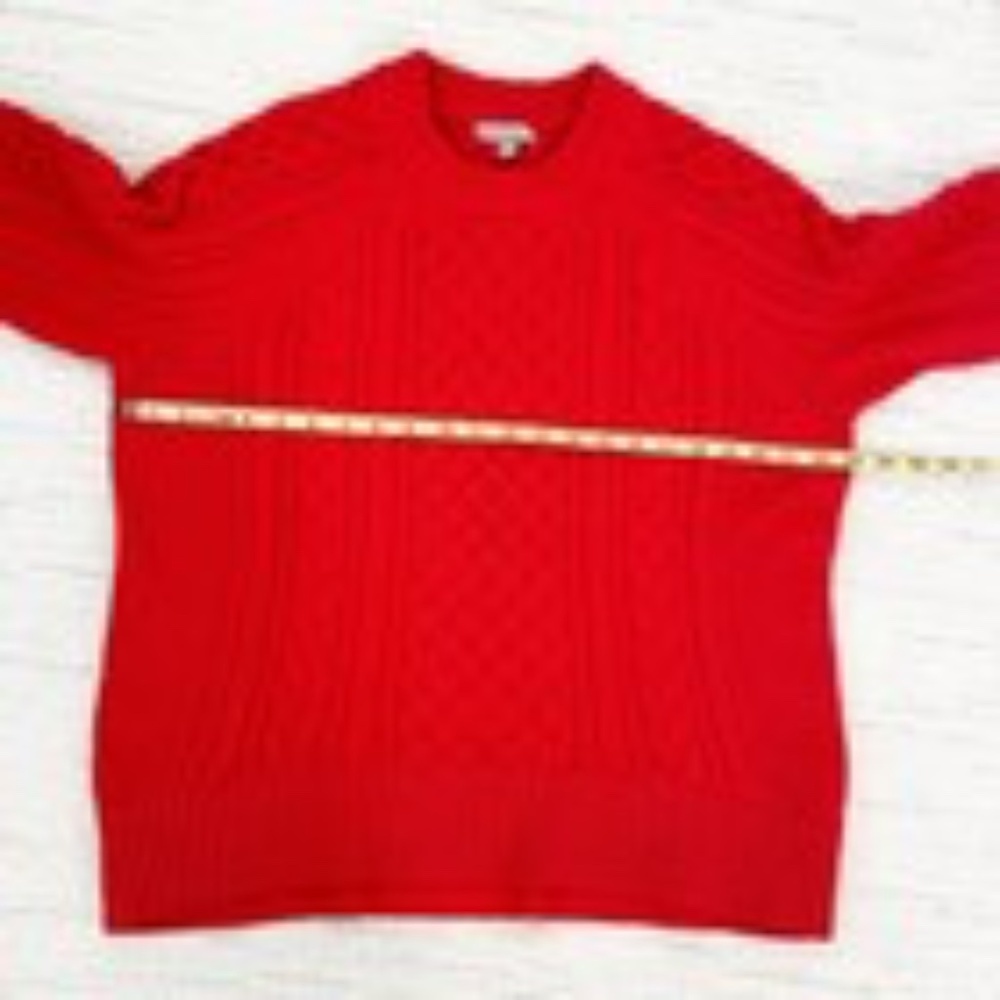 J. CREW Cable Knit Women’s XL Red Sweater Holiday Fisherman Nautical Preppy Cozy - Picture 6 of 11